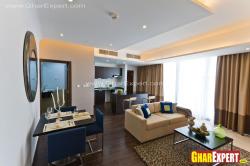 Beautiful small apartment interior with dining, living and kitchen Apartment 540sqft