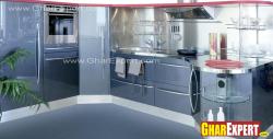 kitchen in modern look with silver blue tone Interior Design Photos