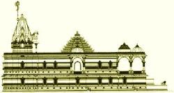 radhe Temple design in 2D Marriage hall 2d