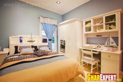 duel shade colored wall of a bedroom  Interior Design Photos