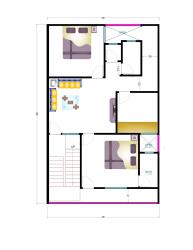 30 X 40  East Facing House Plan 30 length, 17 wide
