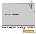 Crack in plaster Plaster of balcony with