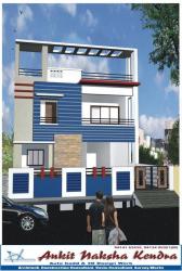 3D exterior elevation design for 2 story house featuring pergola Interior Design Photos