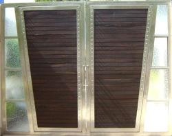 stainless steel door with wood design Interior Design Photos