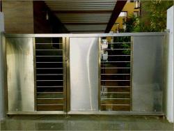 Stainless steel door design with half covered design Covered deck
