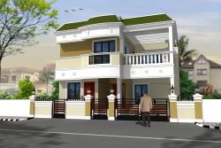 3D ELEVATION elevation of residential 2 story home  of 3 stories