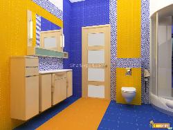 Colorful Bathroom Wardobe with colourful mica