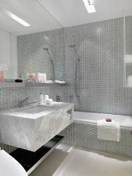 Modern silver tiled bathroom Interior Design Photos
