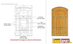 Designer wooden panel door with arched top Cement arch