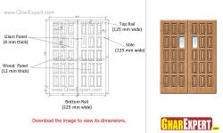 traditional multi panel wooden main double door Multi story apartment