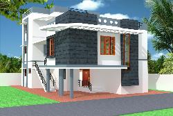 Modern 3D Home Elevation Gruond shops