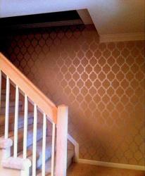 paint stencil textured wall Interior Design Photos
