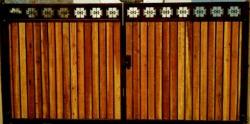 wrought iron gate design with wooden baton strips Interior Design Photos
