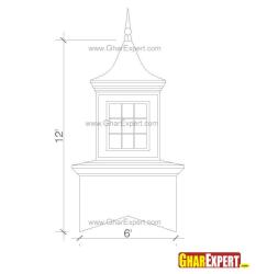 12 feet high belvedere type cupola Type of footing