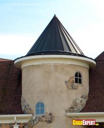 Aluminum cone roof top cupola design for villa Siling top