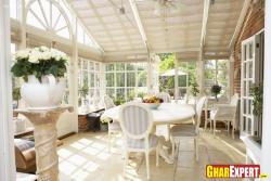 Dining furniture in covered front area Interior Design Photos