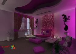 Purple themed bedroom Interior Design Photos