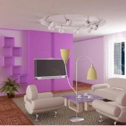 Purple drawing room design Interior Design Photos