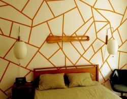 wall paint geometric shape pattern Interior Design Photos