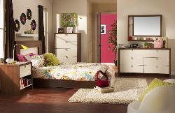 Teen Bedroom with White Storage Interior Design Photos