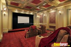 Home theater room ceiling design for residence Interior Design Photos