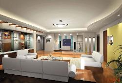 Ceiling and Lighting arrangement for contemporary and modern Living Room. Interior Design Photos