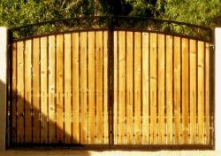 iron gate design with wooden strips Interior Design Photos