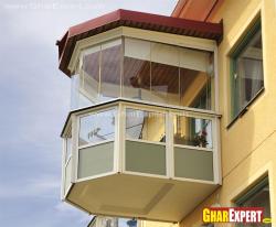 Projected covered balcony used as room  Design without balcony