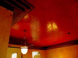 textured paint in red shade for ceiling Interior Design Photos