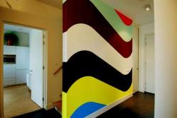 colorful wall paint pattern done in deco paint Interior Design Photos
