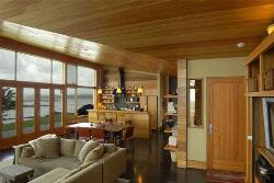 Living Room design with Wood and big window Interior Design Photos