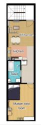 House Plan for 12 Feet by 60 Feet plot (1st floor)(Plot Size 720 Square feet) Map 25 by 56 feet
