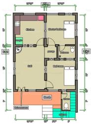 simple home plan 13 by 43 home plan