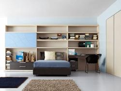 Single bed with beautiful wall unit design Interior Design Photos