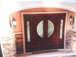 shagun double panel door deign in wood with glass Interior Design Photos