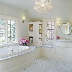 Beautiful white color theme in Bathroom Interior Design Photos