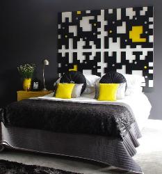 Black bedroom decor and furnishing Interior Design Photos
