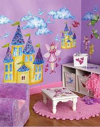 an exclussive pink fairy wall design Interior Design Photos