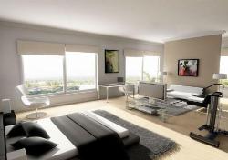 A spacious extra long luxary bedroom Interior Design Photos
