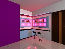 3D design of small bar for home or apartment setting 40 x 60 apartment