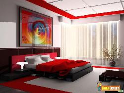 Red Hot look Bedroom Interior Design Photos
