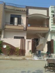 small house elevation with boundary wall with external staircase Ghar ki boundary ka degion