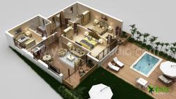 3D Laxurious Residential Floor Plan Interior Design Photos