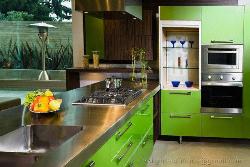 Kitchen interior in green Interior Design Photos