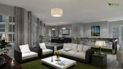 Interior Design Rendering for Club House Living Room and Kitchen Interior Design Photos