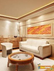 wall decor and ceiling in a living area Interior Design Photos