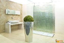 Modern Bathroom in Marble with Big Shower Interior Design Photos