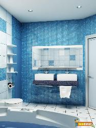 Bath Room with Mosaic Tiles Interior Design Photos