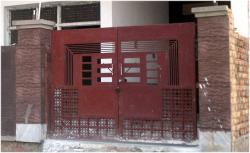 Main Door design in iron sheet and iron grill Lohe ke paip ka main gate7×6