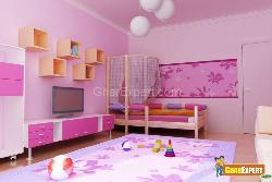 Kidsroom Looking so Fantastic in Color PINK Interior Design Photos